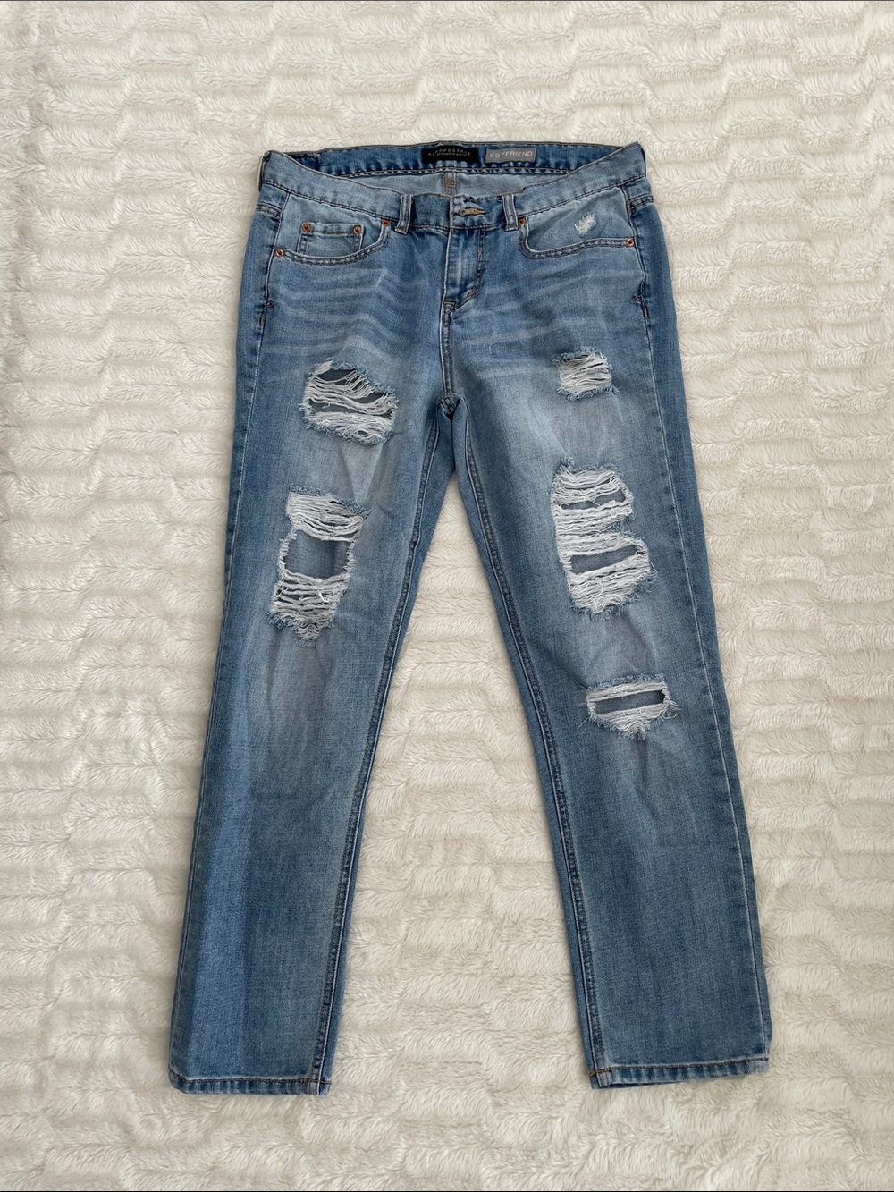 Aeropostale Distressed Medium Blue Boyfriend Jeans